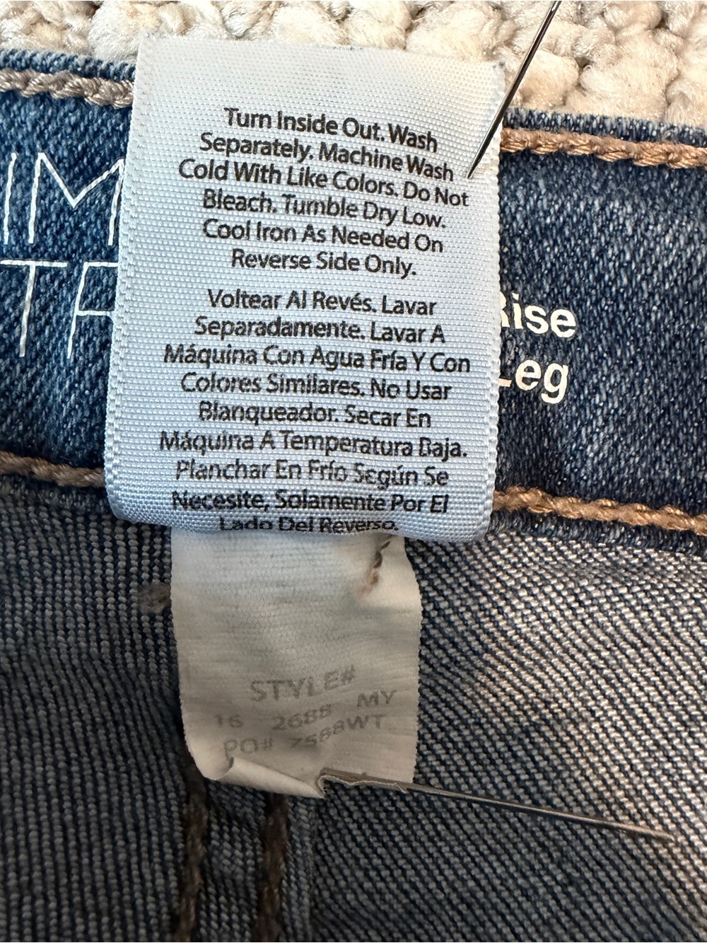 Time & Tru High-Rise Wide-Leg Cropped Jeans Front Porch Pockets Women’s Size10 - Picture 8 of 13